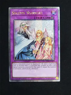 Solemn Warning RA02 Quarter Century Rare - 1st ed Yugioh Card #22V - Image 1