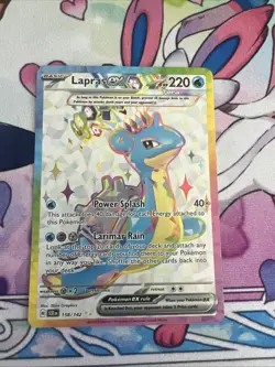 PokÃ©mon TCG Stellar Crown Lapras EX Full Art Card 158/142 Holo Rare - Image 1