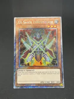 Yu-Gi-Oh! XX-Saber Emmersblade 1st Edition Platinum Secret Rare Card RA04-EN141 - Image 1
