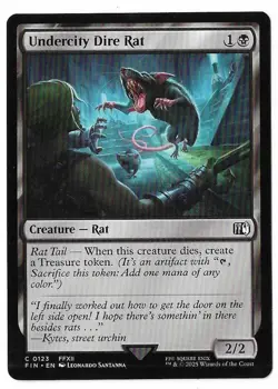 MTG Undercity Dire Rat Final Fantasy (FIN) Common Magic Card #0123 Unplayed - Image 1