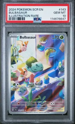 Pokemon Bulbasaur 143/142 Sv07 Stellar Crown 143 Illustration Rare GEM MT PSA 10 - Image 1
