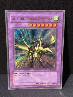 Yugioh Gaia The Dragon Champion LOB-125 Secret Rare Original Vintage - Image 1