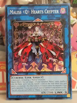 Yugioh! Maliss Q Hearts Crypter CRBR-EN020 Collector's Rare CR 1st Edition - Image 2
