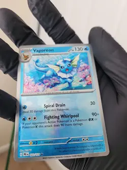 Pokémon TCG VAPOREON 022/131 Master Ball Reverse Holo Prismatic Evolutions Card - Image 2