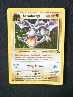 Aerodactyl Fossil Holo Base Set Pokemon Card 1/62 One Owner - Image 1