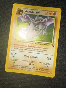 Aerodactyl Fossil Holo Base Set Pokemon Card 1/62 One Owner - Image 3