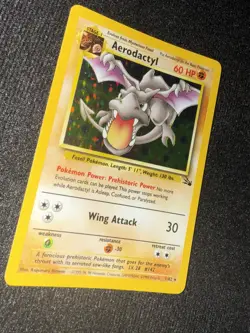Aerodactyl Fossil Holo Base Set Pokemon Card 1/62 One Owner - Image 4
