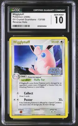 CGC 10 Wigglytuff EX Crystal Guardians 13/100 Reverse Holo STAMPED Pokemon Card - Image 1