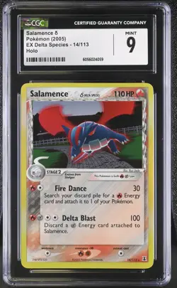 CGC 9 MINT Salamence 2005 EX Delta Species 14/113 Holo Pokemon Card psa - Image 1