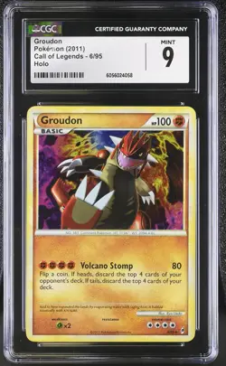 CGC 9 MINT Groudon 2011 Call of Legends 6/95 Holo Pokemon Card psa - Image 1
