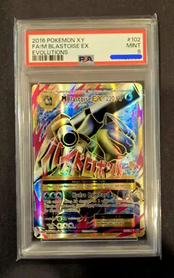 2016 Pokemon XY Evolutions M Blastoise EX 102/108 Mega Full Art Holo PSA 9  - Image 1