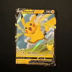 Pikachu V NM SWSH143 Black Star Promo Celebrations Pokemon TCG  - Image 1