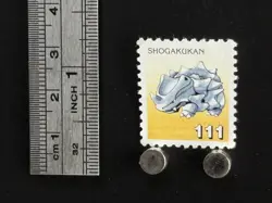 Rhyhorn Pokemon Stamp Card Japanese Shogakukan Nintendo Game Anime TCG E - Image 2