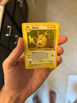 POKÉMON CARD 1999 Vintage Fossil Set Unlimited Raichu 14/62  Holo Rare LP WOTC - Image 3