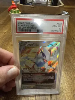 PokÃ©mon Lugia v Star TCG Card 139/195 VSTAR SILVER TEMPEST PSA 10 - Image 1