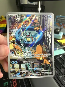PokÃ©mon TCG Squirtle Stellar Crown Illustration Rare Holo Card 148/142 Sv07 - Image 1