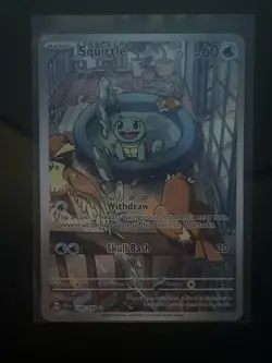 PokÃ©mon TCG Squirtle Stellar Crown Illustration Rare Holo Card 148/142 Sv07 - Image 1