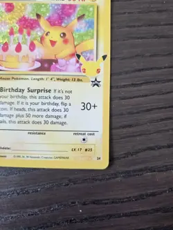 PokÃ©mon Pikachu TCG Birthday Celebrations Holo Rare Card #24 Classic Collection - Image 4