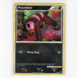 PokÃ©mon TCG Houndour 53/90 HGSS Undaunted Regular Common Card EN-MP 2010 - Image 1