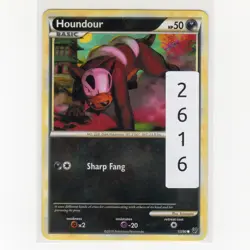 PokÃ©mon TCG Houndour 53/90 HGSS Undaunted Regular Common Card EN-MP 2010 - Image 3