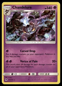Chandelure 103/214 Pokemon Card Lost Thunder Rare Holo 140 HP Lightly Played EC - Image 1