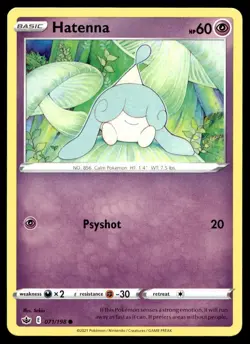Hatenna 71/198 Pokemon Card Chilling Reign Common 60 HP Lightly Played V1 - Image 1