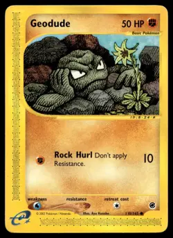 Geodude 110/165 Pokemon Card Expedition Common 50 HP Lightly Played GX - Image 1