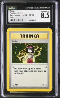 CGC 8.5 Erika Gym Heroes 1st Edition 16/132 Holo Pokemon Card psa - Image 1