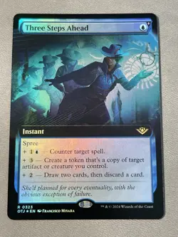 Three Steps Ahead - FOIL, Extended Art, Outlaws of Thunder Junction, MTG NM - Image 1