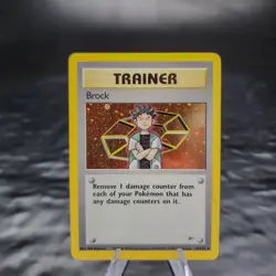 Pokemon Card Brock Trainer 15/132 Gym Heroes Holo Rare WOTC Vintage EXC/NM - Image 1