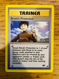 Brock's Protection Trainer (101/132) Rare Gym Challenge Set Pokemon Card! - Image 1