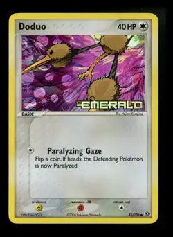 Doduo 45/106 EX Emerald 2005 Reverse Holo Pokémon Card TCG - Image 1