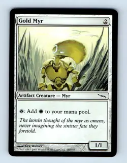 2003 Mirrodin Gold Myr MTG / Magic the Gathering #180 - Image 1