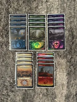 MTG Magic The Gathering M21 Showcase Lands X4 Of Each NM Foil EDH Commander - Image 2