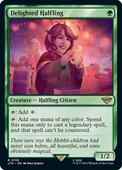 Mint/Near-Mint, English - 1 x MTG Delighted Halfling The Lord of the Rings: Tale - Image 1