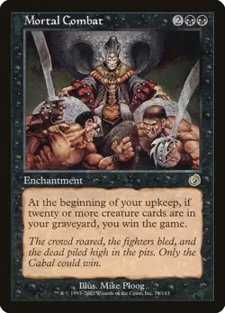 Mortal Combat MTG NM front LP back enchantment magic card black - Image 1
