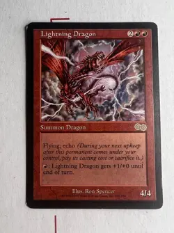 Lightning Dragon LP NEVER PLAYED MTG Urza's Saga Magic VINTAGE FREE SHIPPING - Image 3