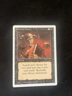 Magic the Gathering Revised Edition Demonic Tutor Sorcery LP - Image 1