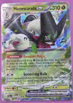Meowscarada ex Holo Pokemon Card Scarlet Violet Paldea Evolved 015/193 NEAR MINT - Image 1