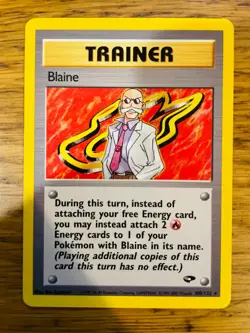 Blaine Trainer (100/132) Rare Gym Challenge Set Pokemon Card! FREE P&P! - Image 1