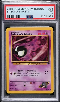 2000 POKEMON GYM HEROES #93 SABRINA'S GASTLY PSA 7 - Image 1