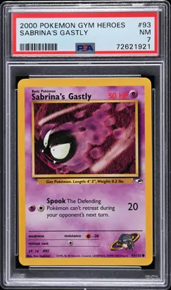 2000 POKEMON GYM HEROES #93 SABRINA'S GASTLY PSA 7 - Image 3