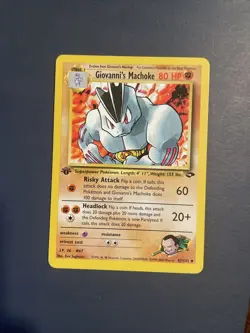 2000 Pokemon Gym Challenge Giovanni’s Machoke 1st Edition 42/132 Near Mint - Image 2