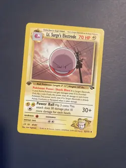 1st Edition Lt. Surge’s Electrode 52/132 - Gym Challenge - Near Mint - Image 2