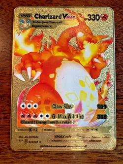 Rare VMAX Charizard Gold Metal Card - Image 1