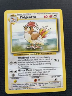 Pokémon TCG Pidgeotto Base Set 22/102 Rare Lightly Played - Image 1