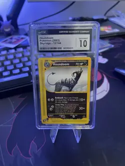 CGC 10 GEM MINT Houndoom Reverse Holo Skyridge Pokemon Card 12/144 - Image 1