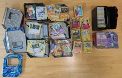 18.5 lb Pokemon Card Collection bulk lot- Rares- Holos- Japanese- Tins - Image 1