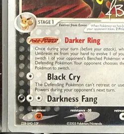 Umbreon ex 112/115 Jimmy Ballard World Championships 2006 Unseen Pokemon Card - Image 5