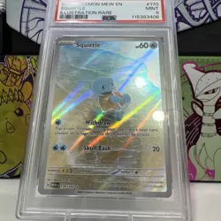 Pokemon TCG Squirtle 170/165 IR Illustration Rare Full Art S&V 151 Card PSA 9 - Image 2
